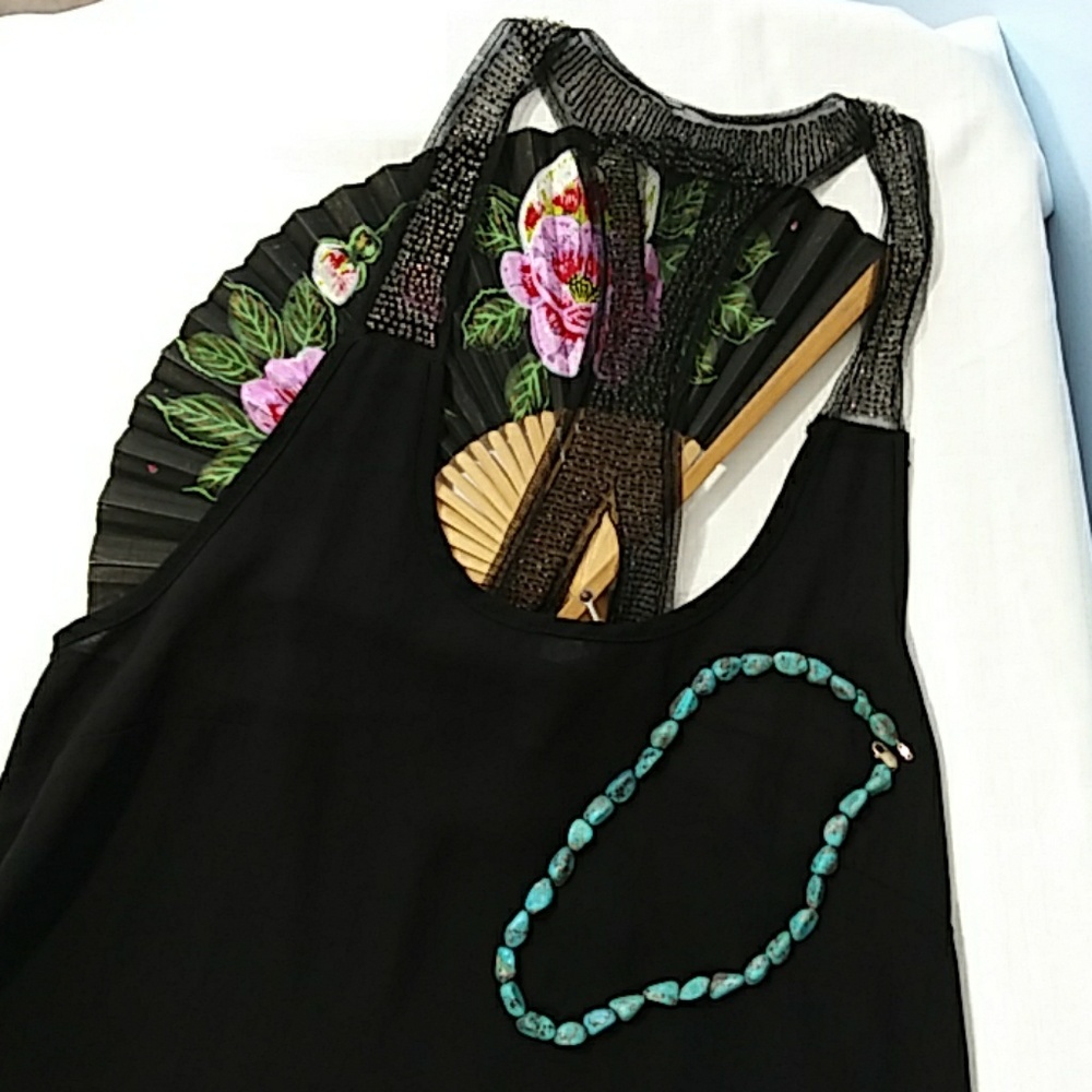 NWT Fun & Flirt Beaded Strap Tank Sz. S.